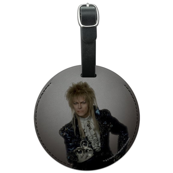 David Bowie As Jareth From The Labyrinth Round Leather Luggage Card Suitcase Carry-On ID Tag