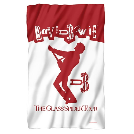 David Bowie Blanket, 36"x58" Glass Spider Tour Ticket Fleece Blanket