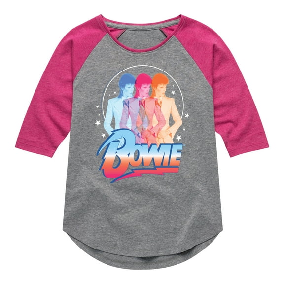 David Bowie - Bowie 3D  - Toddler & Youth Girls Raglan Graphic T-Shirt