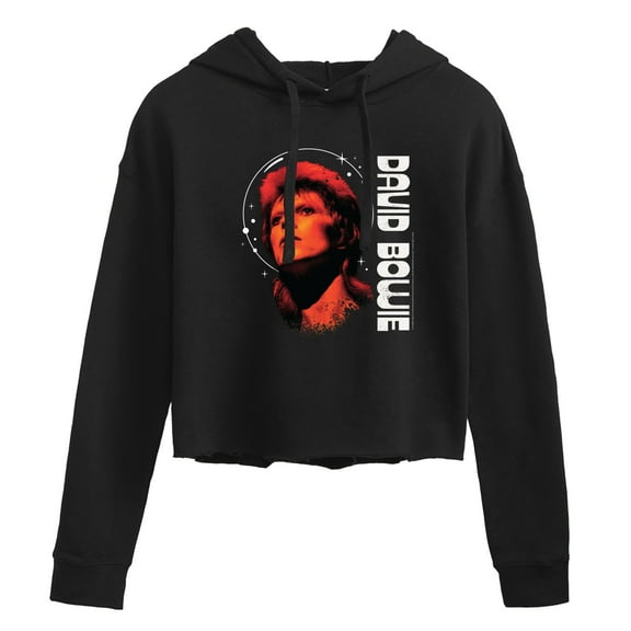 David Bowie - Bowie Constellation - Juniors Cropped Pullover Hoodie