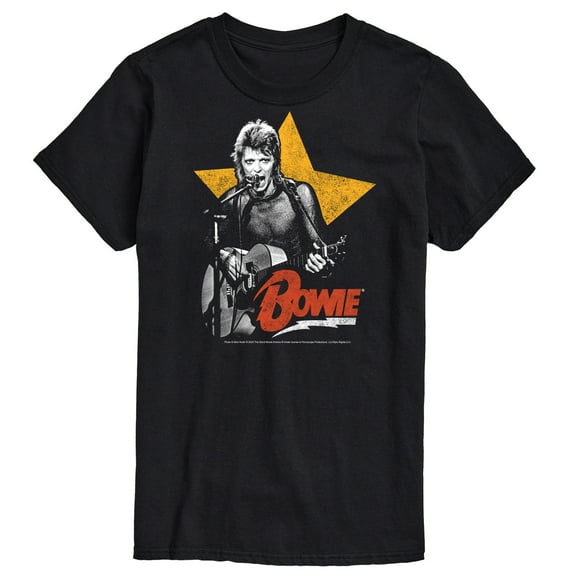 David Bowie - Bowie Guitar With Star - Men's Short Sleeve Graphic T-Shirt