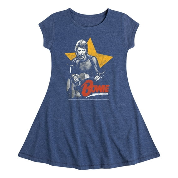 David Bowie - Bowie Guitar With Star - Toddler & Youth Girls Fit & Flare Dress
