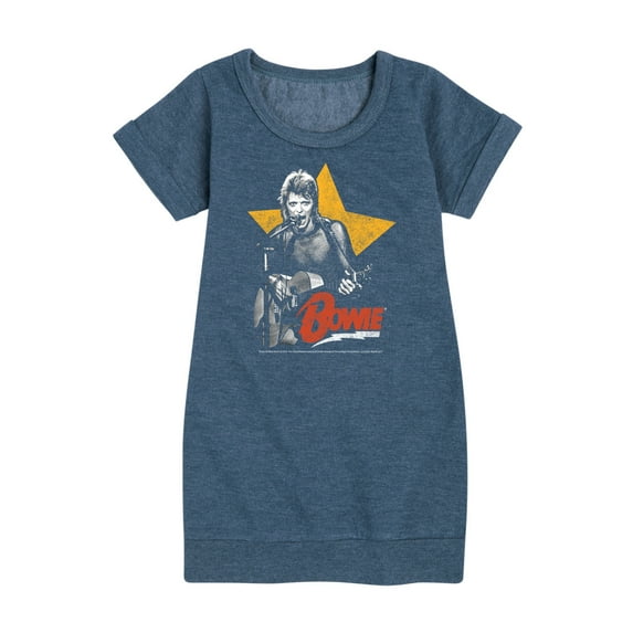 David Bowie - Bowie Guitar With Star - Toddler & Youth Girls Fleece Dress