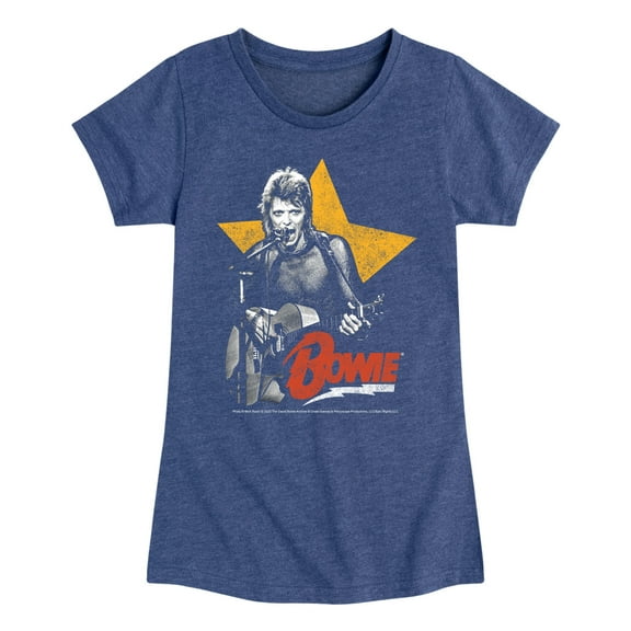 David Bowie - Bowie Guitar With Star  - Toddler & Youth Girls Short Sleeve Graphic T-Shirt