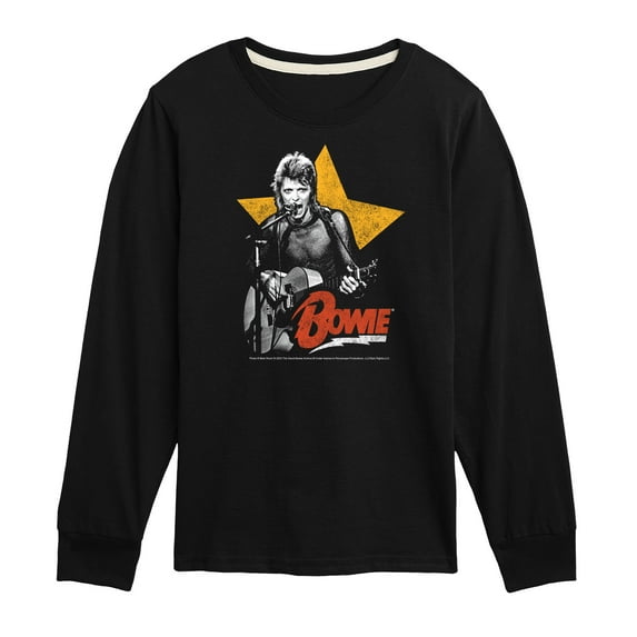 David Bowie - Bowie Guitar With Star - Toddler & Youth Long Sleeve Graphic T-Shirt