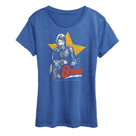 David Bowie - Bowie Guitar With Star - Women's Short Sleeve Graphic T-Shirt