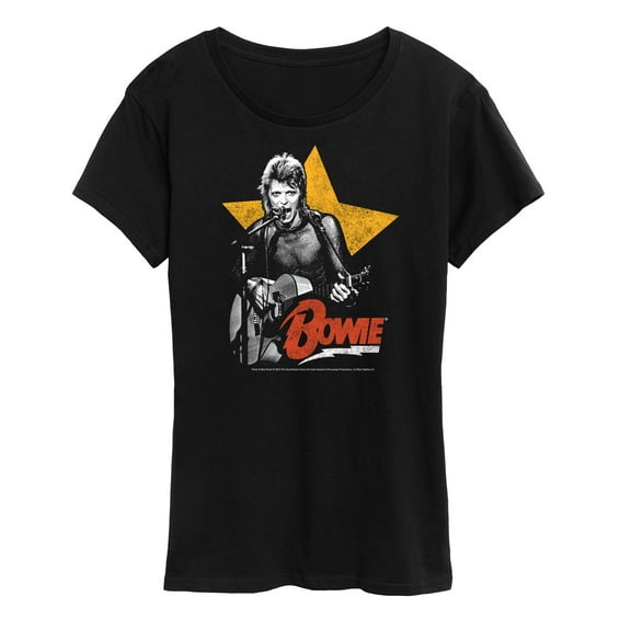 David Bowie - Bowie Guitar With Star - Women's Short Sleeve Graphic T-Shirt