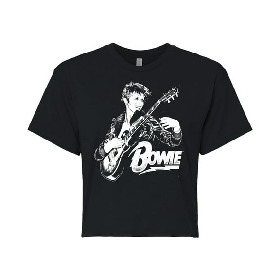 David Bowie - Bowie Punk  - Juniors Cropped Cotton Blend T-Shirt