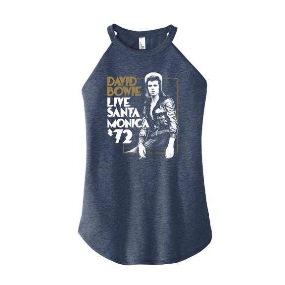 David Bowie - Bowie Santa Monica  - Juniors High Neck Tank Top
