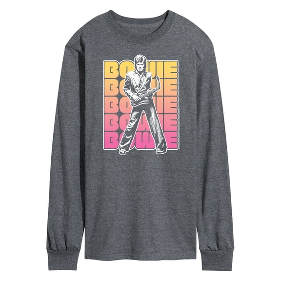 David Bowie - Bowie Stacked - Men's Long Sleeve T-Shirt