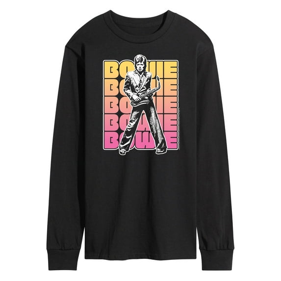 David Bowie - Bowie Stacked - Men's Long Sleeve T-Shirt