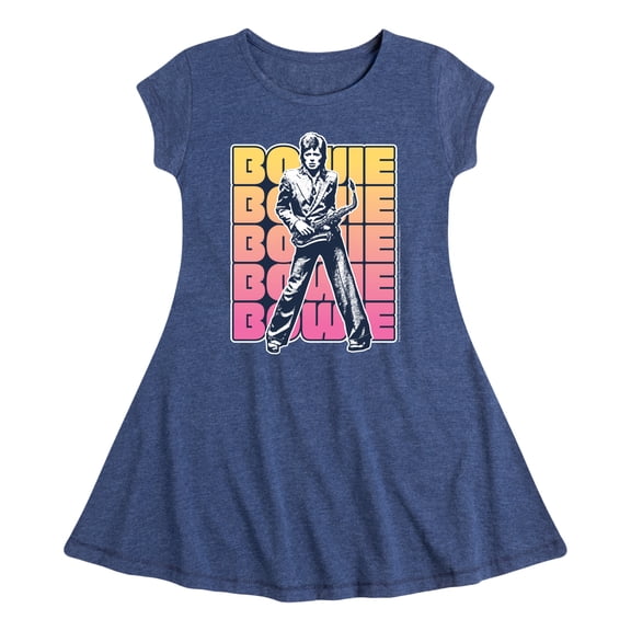 David Bowie - Bowie Stacked - Toddler & Youth Girls Fit & Flare Dress