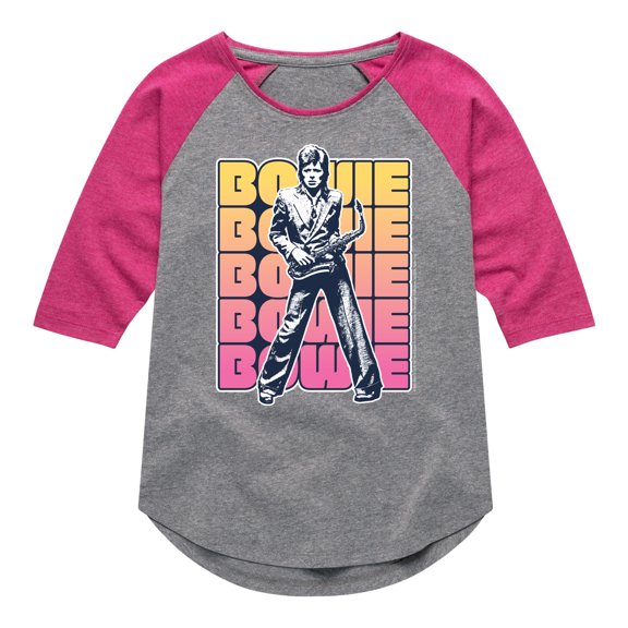 David Bowie - Bowie Stacked - Toddler & Youth Girls Raglan Graphic T-Shirt