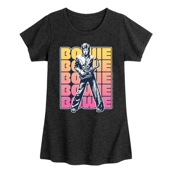 David Bowie - Bowie Stacked - Toddler & Youth Girls Short Sleeve Graphic T-Shirt
