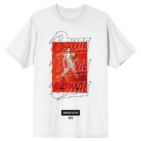 David Bowie Cracked Actor Cover Art Men's White T-shirt-Medium