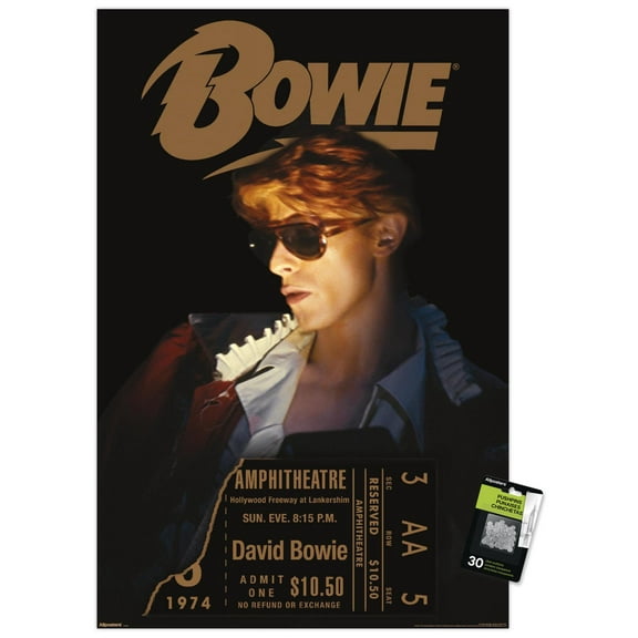 David Bowie - Diamond Dogs LA Tour 1974 Wall Poster with Pushpins, 22.375" x 34"