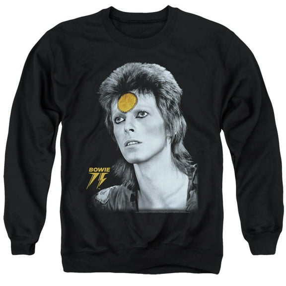 David Bowie Golden Bowie Unisex Adult Crewneck Sweatshirt (Medium) Black