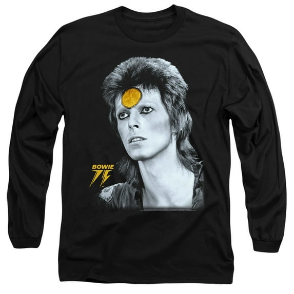 David Bowie Golden Bowie Unisex Adult Long-Sleeve T Shirt (Large) Black