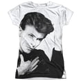 thumbnail image 1 of David Bowie Hero Junior Women's Sublimated Crew T-Shirt White, 1 of 2
