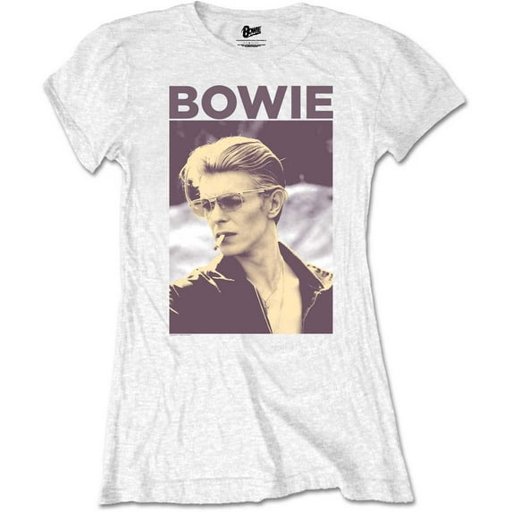 David Bowie Ladies T-Shirt: Smoking (Retail Pack) (Small)