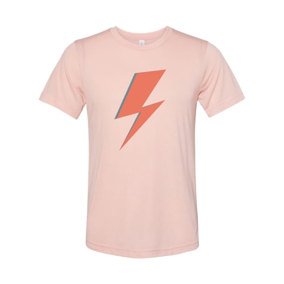 "David Bowie Lightening Bolt, Bowie Shirt, Ziggy Stardust Shirt, Unisex, Soft Bella T, Sublimation, 90's Punk Rock, David Bowie Tee, Bowie, Peach, LARGE"