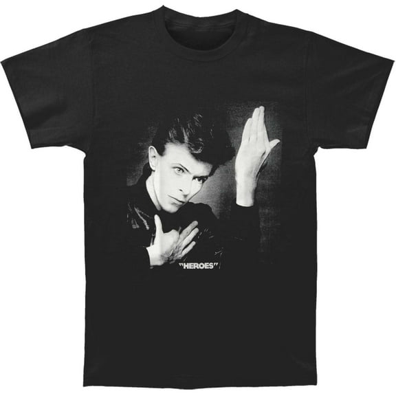 Men's David Bowie Heroes T-shirt Large Black