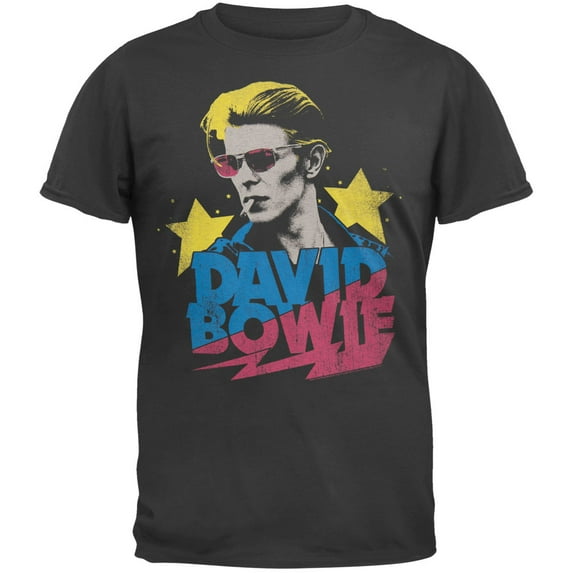 David Bowie Men's Starman Slim Fit T-shirt XX-Large Coal