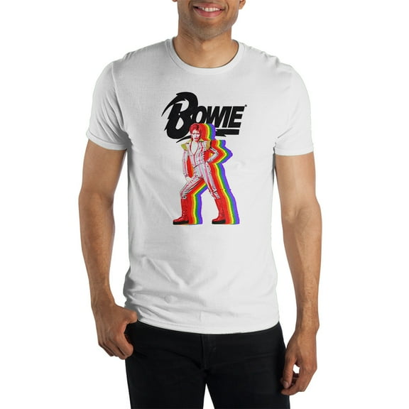 David Bowie Mens White Short Sleeve Graphic Tee-3XL