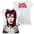 thumbnail image 1 of David Bowie Piercing Gaze Allover Print Officially Licensed Sublimation Juniors T Shirt, 1 of 4