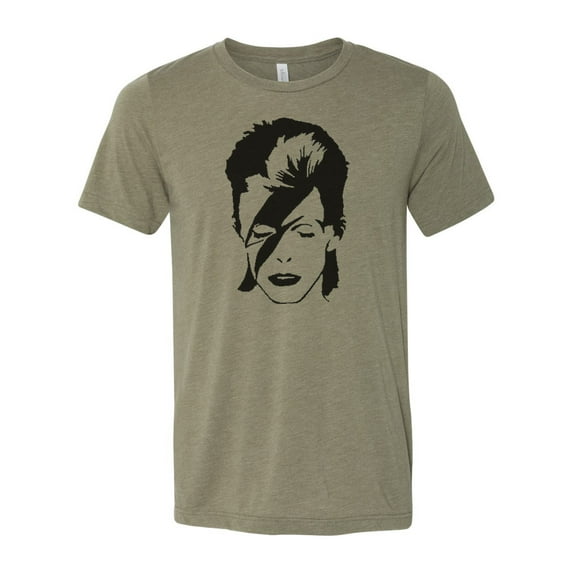 David Bowie Shirt, Bowie, Ziggy Stardust Shirt, 90's Punk Rock, Unisex Fit, Punk Rock, Gift For Him, Bowie Shirt, Gift For Her, Music Shirt, Heather Olive, SMALL