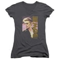 thumbnail image 1 of David Bowieokin Junior Women's T-Shirt V-Neck-Charcoal, 1 of 2