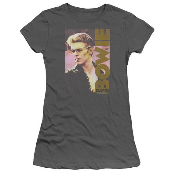 David Bowie - Smokin - Juniors Teen Girls Cap Sleeve Shirt - XX-Large