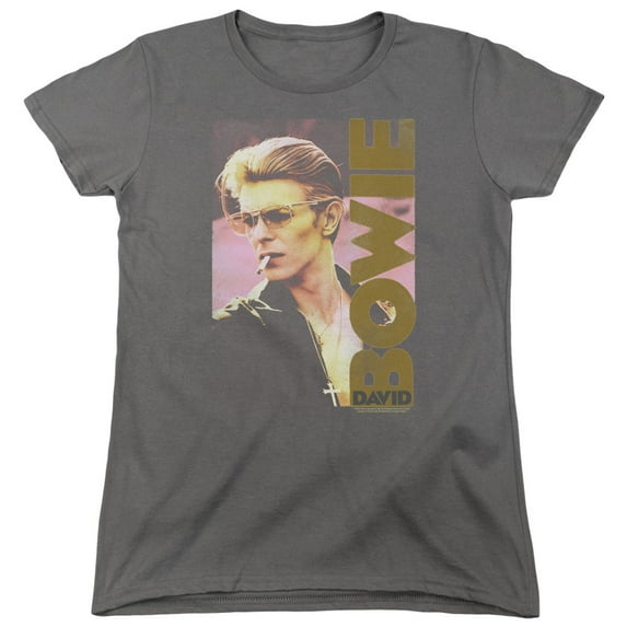 David Bowie - Smokin - Women's Short Sleeve Shirt - Large