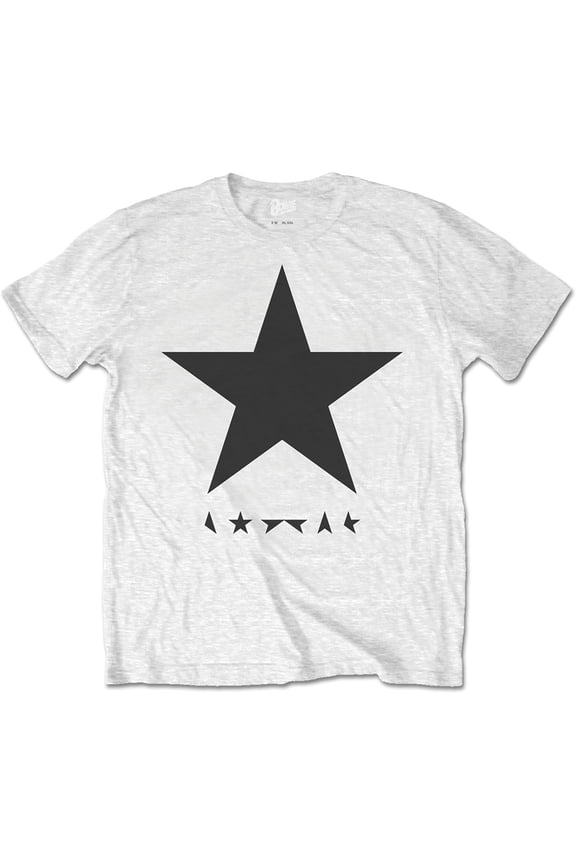 David Bowie Unisex T-Shirt: Blackstar on White (Large)