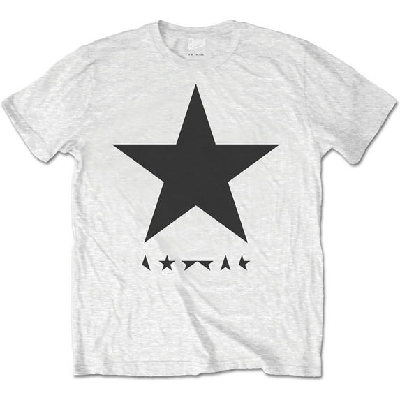 David Bowie Unisex T-Shirt Blackstar (on White) (X-Large)