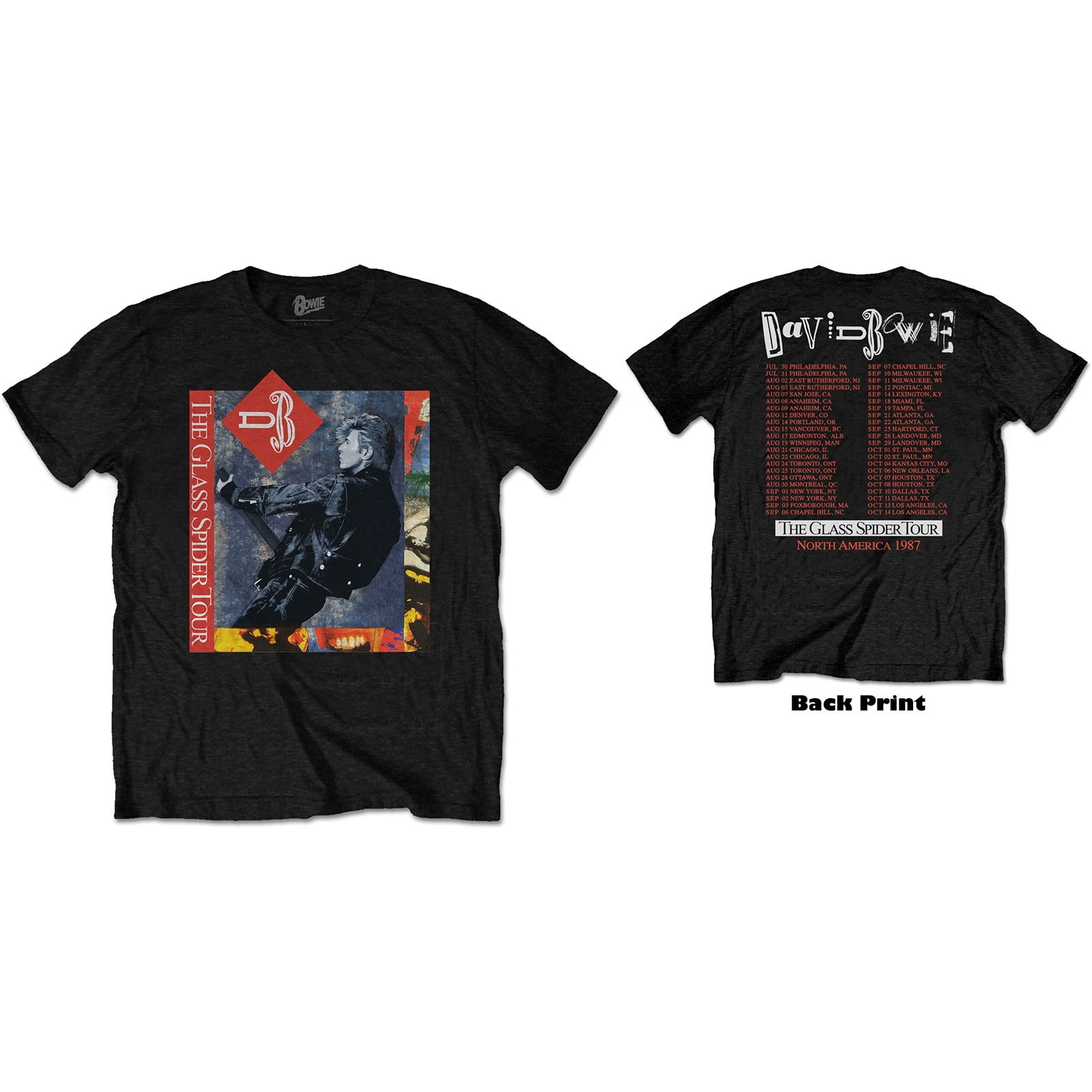 David Bowie Unisex T-Shirt Glass Spider Tour (Back Print) (XX