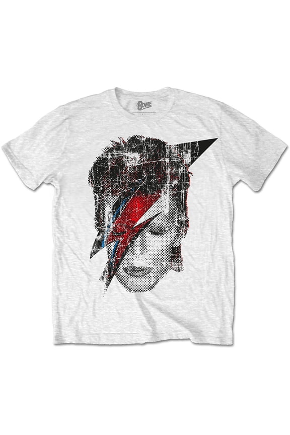 David Bowie Unisex T-Shirt Halftone Flash Face (Medium)