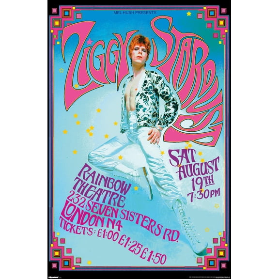 David Bowie - Ziggy Stardust Rainbow Theater Wall Poster, 22.375" x 34"