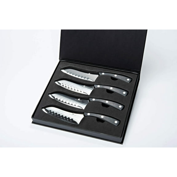 David Burke 4-Piece Japanese Santoku Steak Knife Set with Chef DB Storage Box