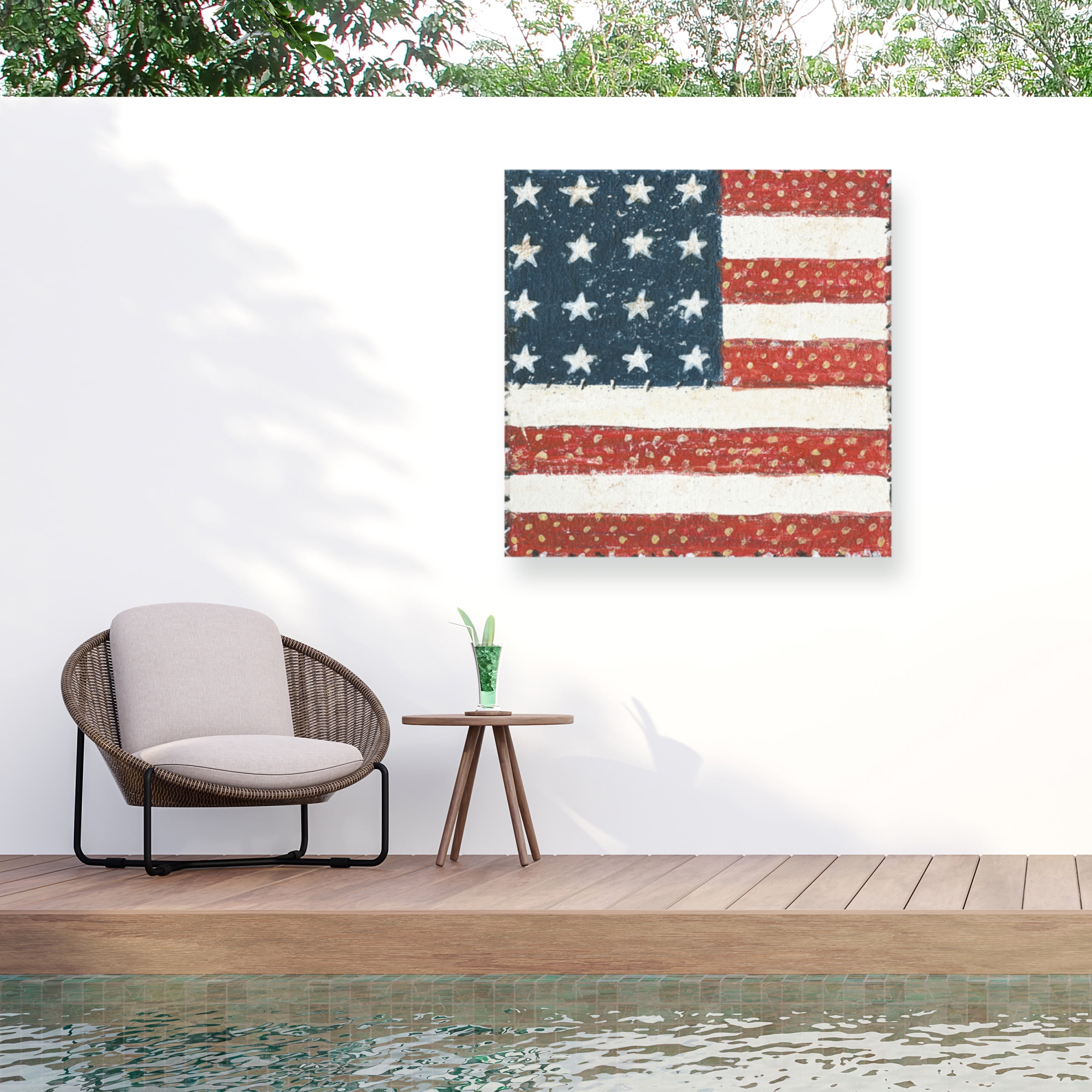 David Carter Brown 'Americana Quilt IV' Outdoor Canvas 35x35