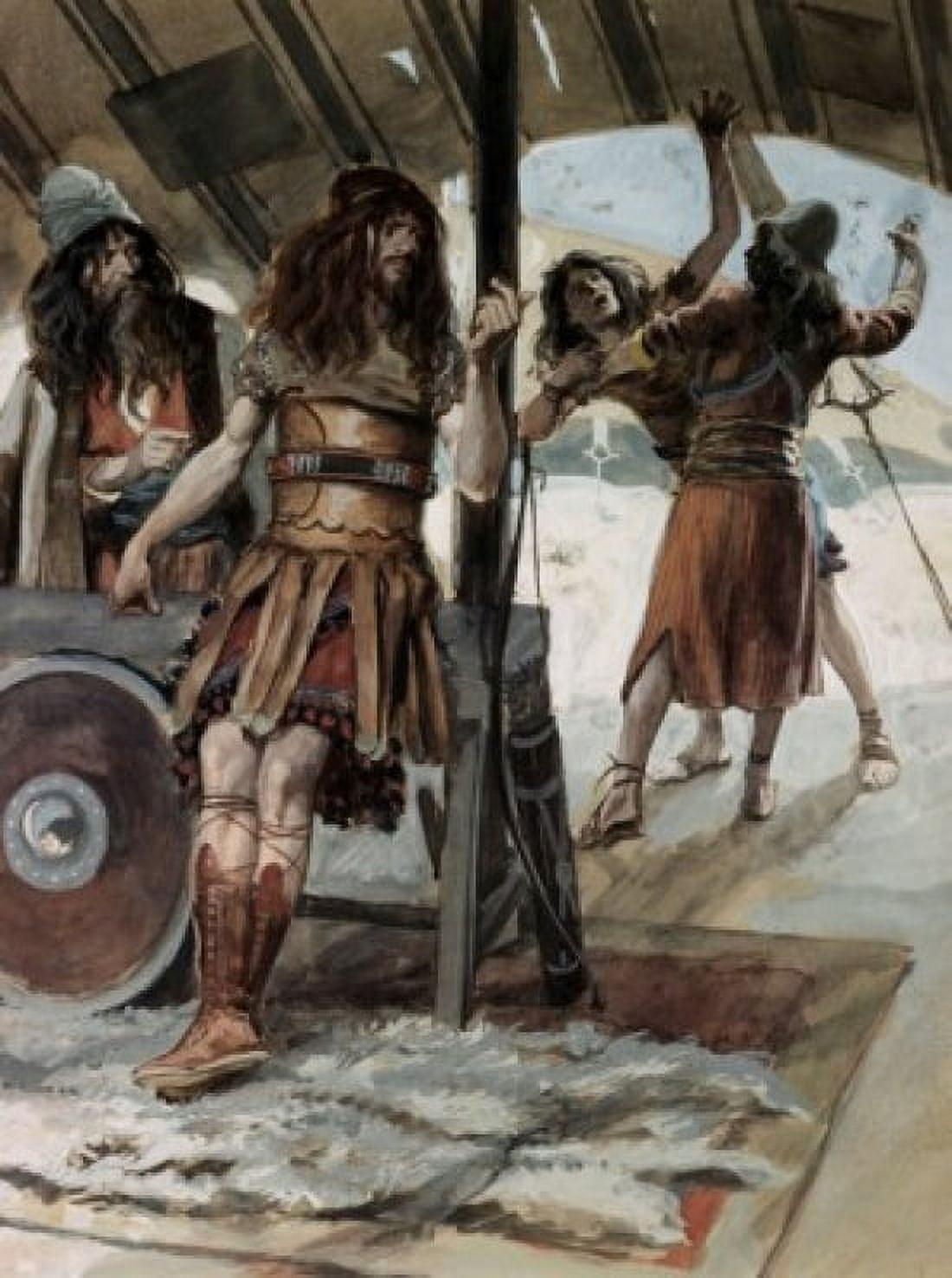David Causes an Aamalekite to be Slain James Tissot (1836-1902French) Canvas Art - James Tissot (18 x 24)
