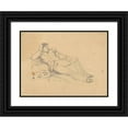 thumbnail image 1 of David Claypoole Johnston 24x19 Black Ornate Framed Double Matted Museum Art Print Titled: Relaxing Soldier (C. 1860s), 1 of 5