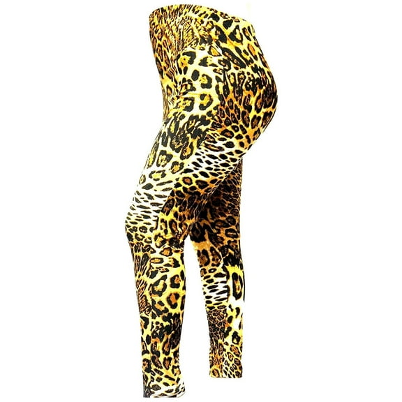 David Collection Animal Printed Brushed Leggings Regular or Plus Size (Fits L - XXXL) Free Size Made In USA