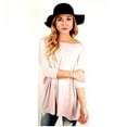 thumbnail image 1 of David Collection Women's 3/4 Sleeve  Casual Oversized off Shoulder Boat Neck T-shirt, 1 of 2