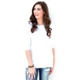 thumbnail image 1 of David Collection Womens 3/4 Sleeve Casual Oversized of Shoulder Boat Neck T-shirt, 1 of 3
