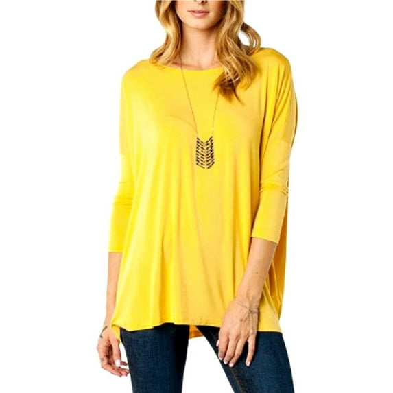 David Collection Womens 3/4 Sleeve Casual Oversized of Shoulder Boat Neck T-shirt