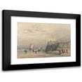 thumbnail image 1 of David Cox 14x11 Black Modern Framed Museum Art Print Titled - Sailing Barges and Shrimpers off a Pier (1832), 1 of 5