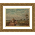 thumbnail image 1 of David Cox 14x11 Gold Ornate Wood Frame and Double Matted Museum Art Print Titled - Going to the Hayfield (1853), 1 of 4