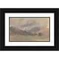 thumbnail image 1 of David Cox 18x12 Black Ornate Wood Framed Double Matted Museum Art Print Titled - Capel Curig, Caernarvonshire, Wales (1840s), 1 of 5