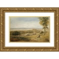 thumbnail image 1 of David Cox 18x13 Gold Ornate Wood Frame and Double Matted Museum Art Print Titled - Lancaster; Peace and War (1842), 1 of 4